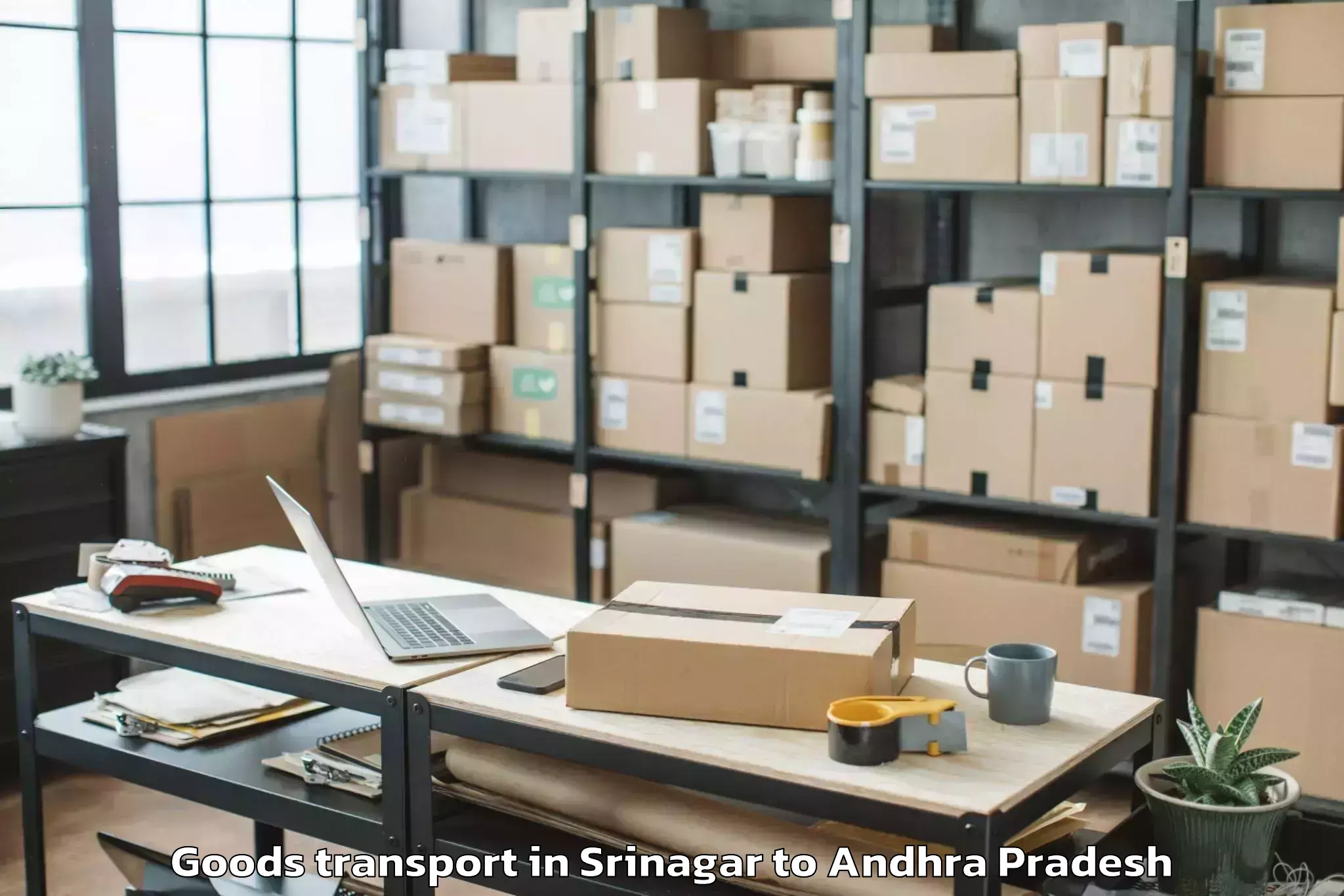 Efficient Srinagar to Pedapadu Goods Transport